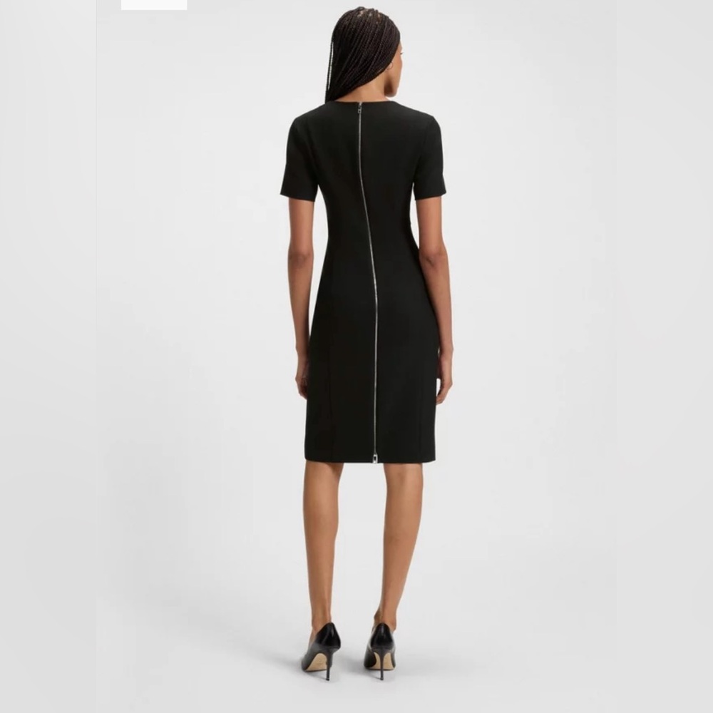 Hugo Boss Black V-Neck Short Sleeve Sheath Dress - Picture 2 of 15